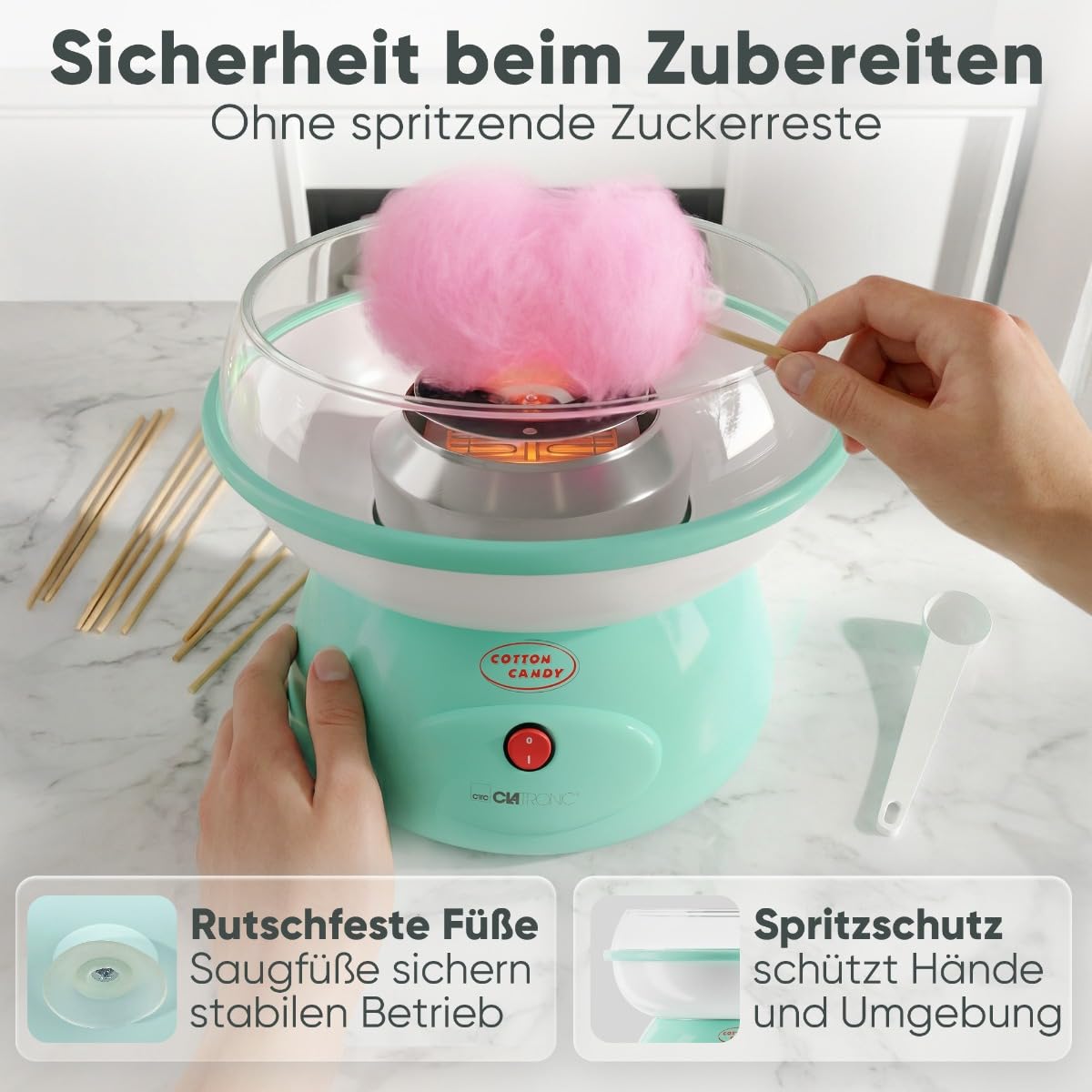 Clatronic Zuckerwattemaschine 500W ZWM 3478 mint Cotton Candy Machine