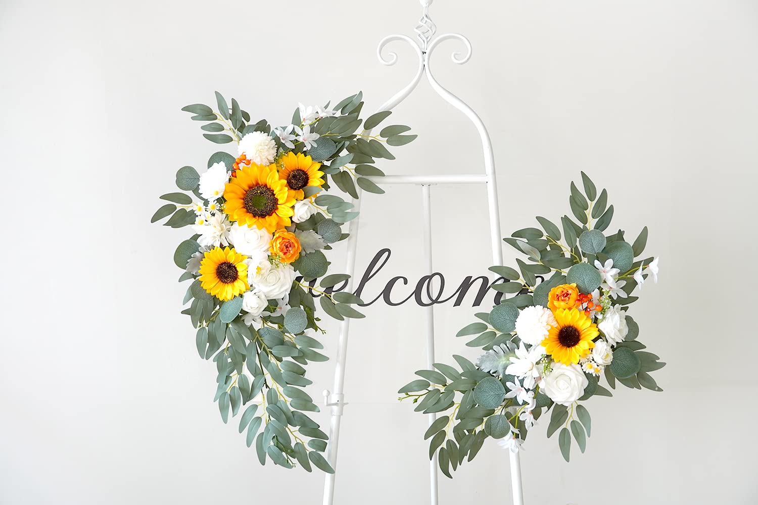 BMQDSM Artificial Wedding Arch Flowers Kit(Pack of 2) for Wedding Decor Ceremony and Reception Backdrop Decoration (Sunflower)