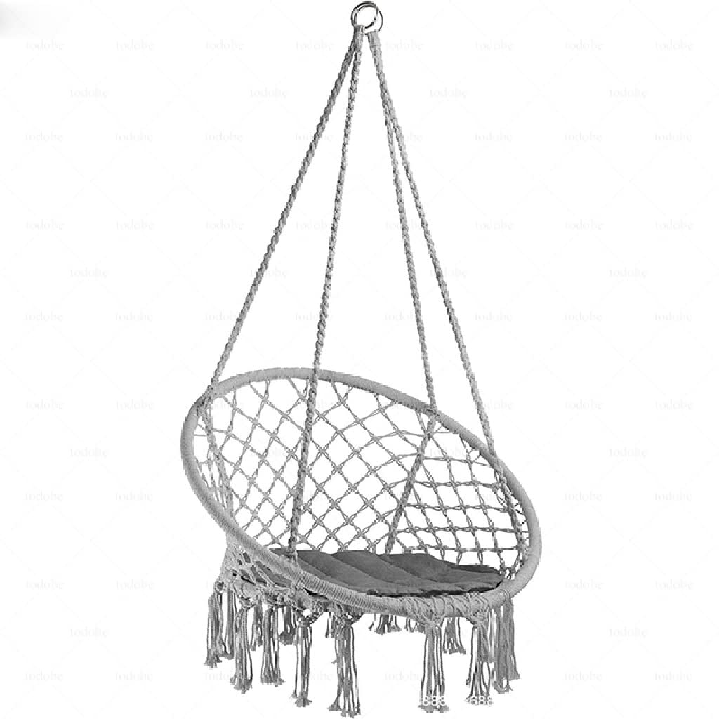 MaGiLL Amaca da Esterno Sedia Stile Sospese Sedie Amaca Balcone Interno Mobili da Giardino Casa Altalena appesa (Colore : Argento, Dimensioni : 80 * 80cm) (A 80 * 80cm)