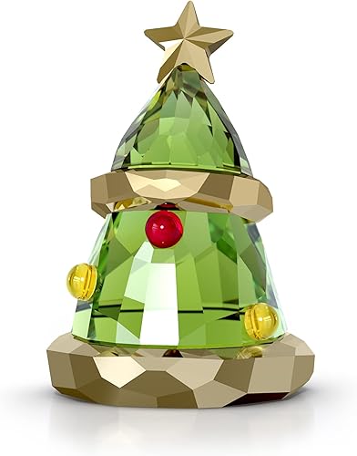 Swarovski 's Holiday Cheers Adorno para árbol de Navidad, cristales verdes y rojos, parte de la colección Holiday Cheers