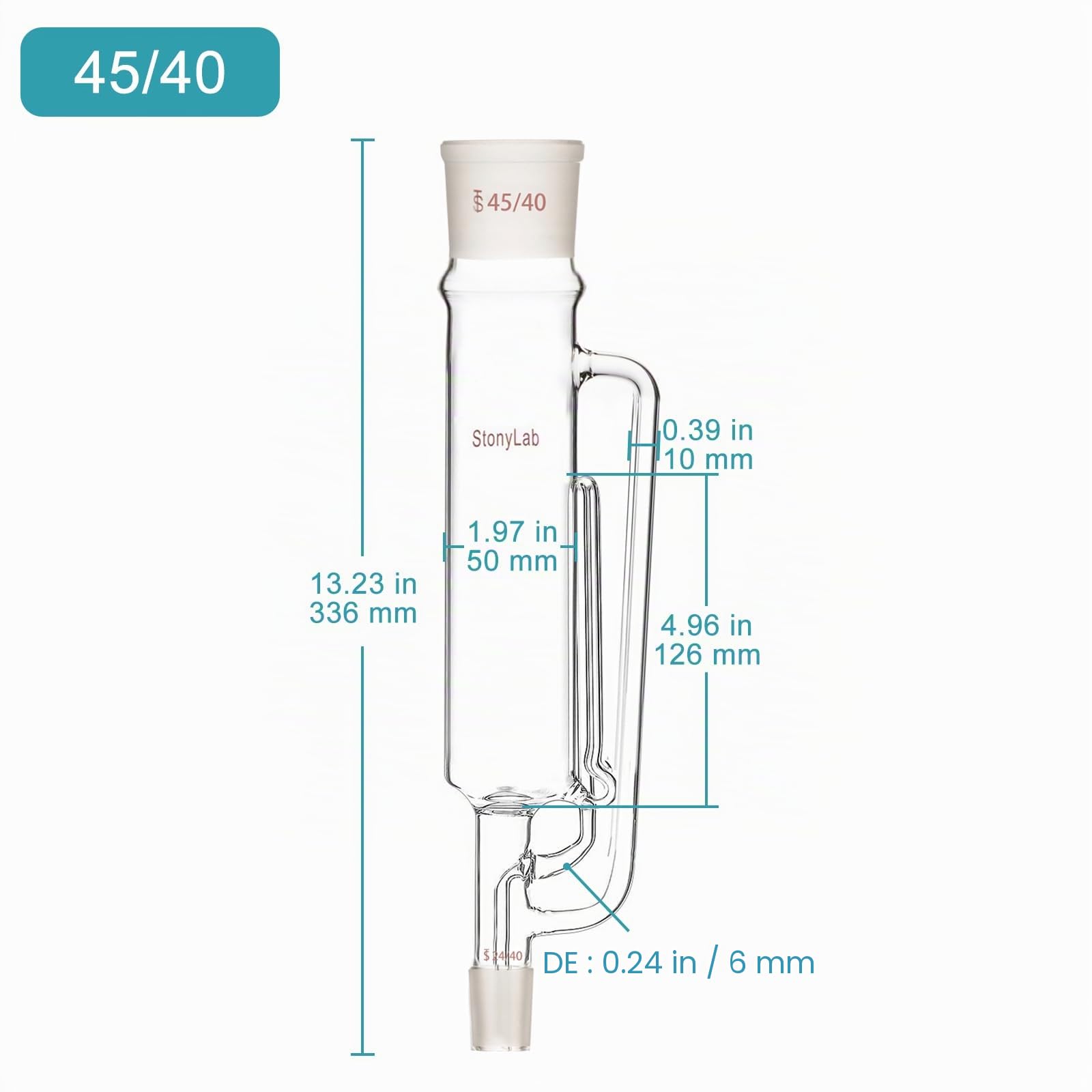 stonylab Appareil d'Extraction Type Soxhlet 500 ml, Verre Borosilicate 45/40 Extracteur Soxhlet avec Condenseur Allihn et 2 Fioles à Fond Plat 500 ml avec Joint 24/40, Unité Complète