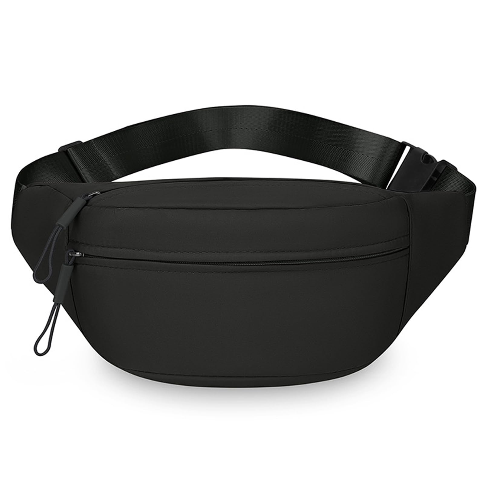 Black Bumbag for Men and Women, Large Capacity Waist Bag Fanny Pack with Adjustable Strap, Waterproof Running Belt for Dog Walking, Hiking, Travel and Sports