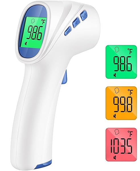 No-Touch Thermometer for Adults and Kids, Digital Accurate Baby Thermometer with Fever Alarm, 1 Second Fast Result, Easy to use, 2 in 1 Mode (Purple)