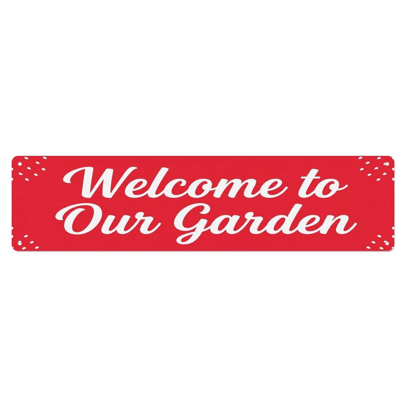 Vintage Welcome to Our Garden Strawberry Metal Tin Sign