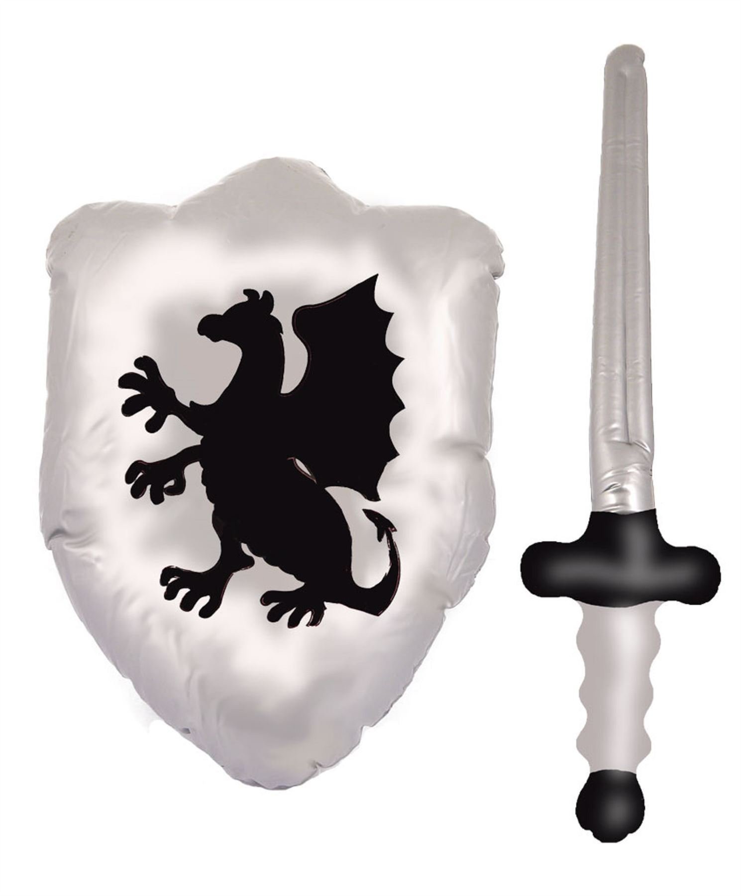 Henbrandt Set of 2 Knights Inflatable Blow up Swords and Dragon Shields
