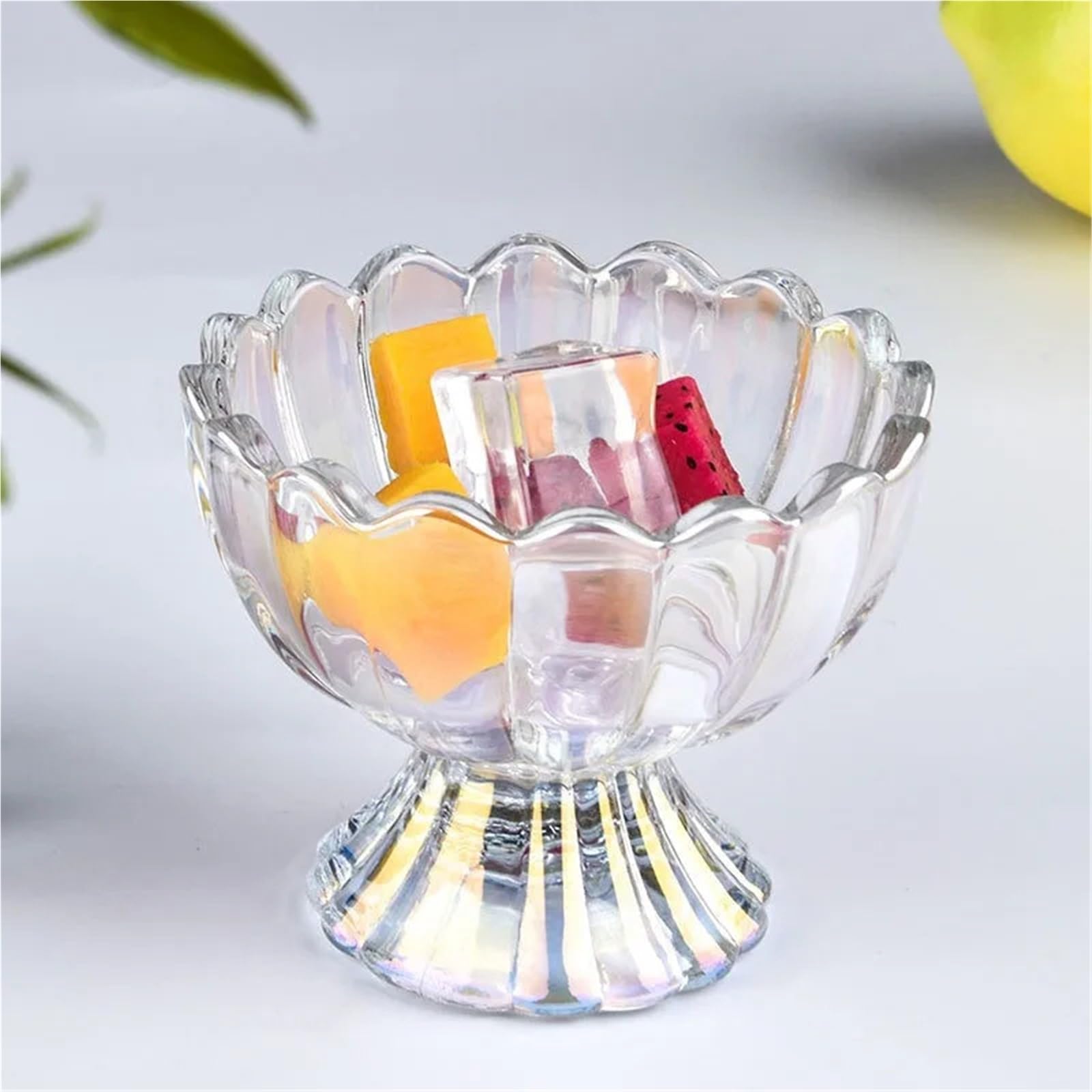 3 pezzi Ciotole trasparenti for coppe di gelato Snack allo yogurt alla frutta Set ciotole da dessert in vetro trasparente Design base Eleganti tazze portata Per Dessert