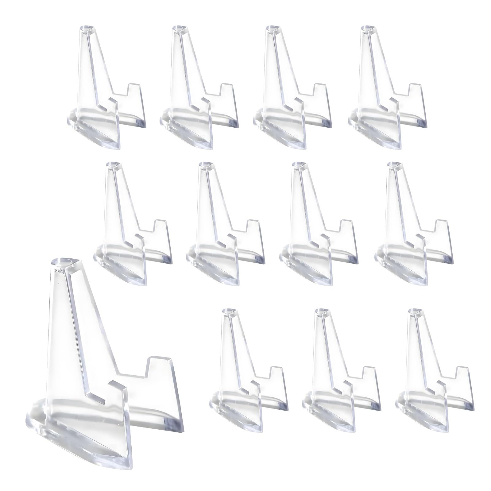 Cjkoonsa Clear 30 Pcs Mini Acrylic Easel Coin Display Stand, Acrylic Coin Stands Trading Card Display Stand Mini Card Holder For Challenge Medals, Photo Display, 2.13 Inch Tall