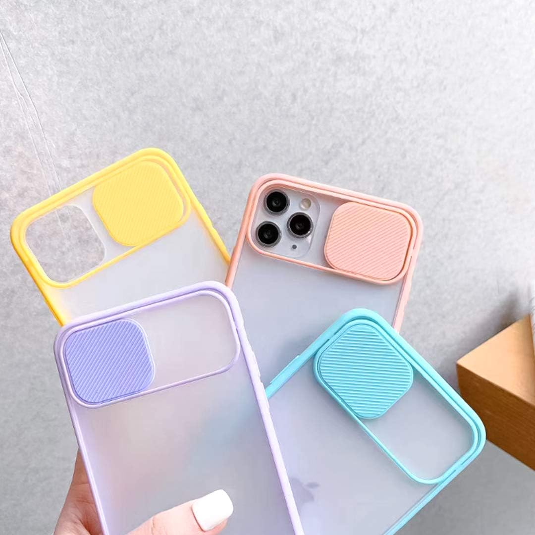 Ownest Compatible with iPhone 11 Case,with Slide Camera Cover Protection Design Frosted Case,Slim and Lightweight Anti-Yellow Case for iPhone 11-Yellow