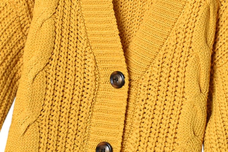 Women's Chunky Knit Button Front Cardigan Sweaters Oversized Loose Cropped Outerwear Coats4