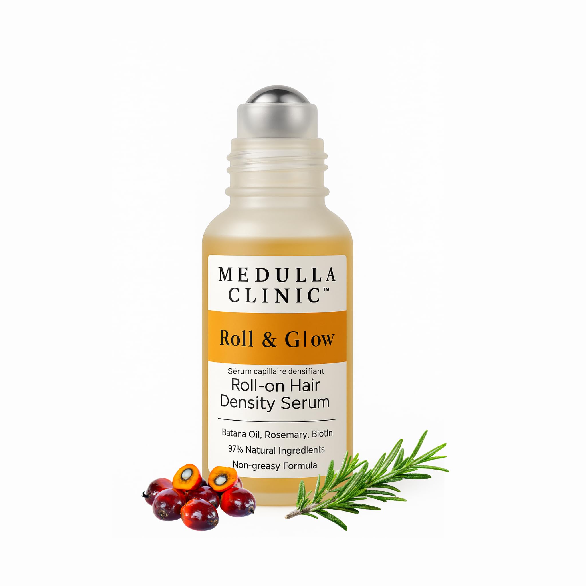 Hair Growth Serum Roll-On | Rosemary, Biotin, Batana Oil and Caffeine Leave-In Serum for Thinning Hair | Damaged Scalp & Hair Thickening Treatment | All Hair Types | 1 fl oz