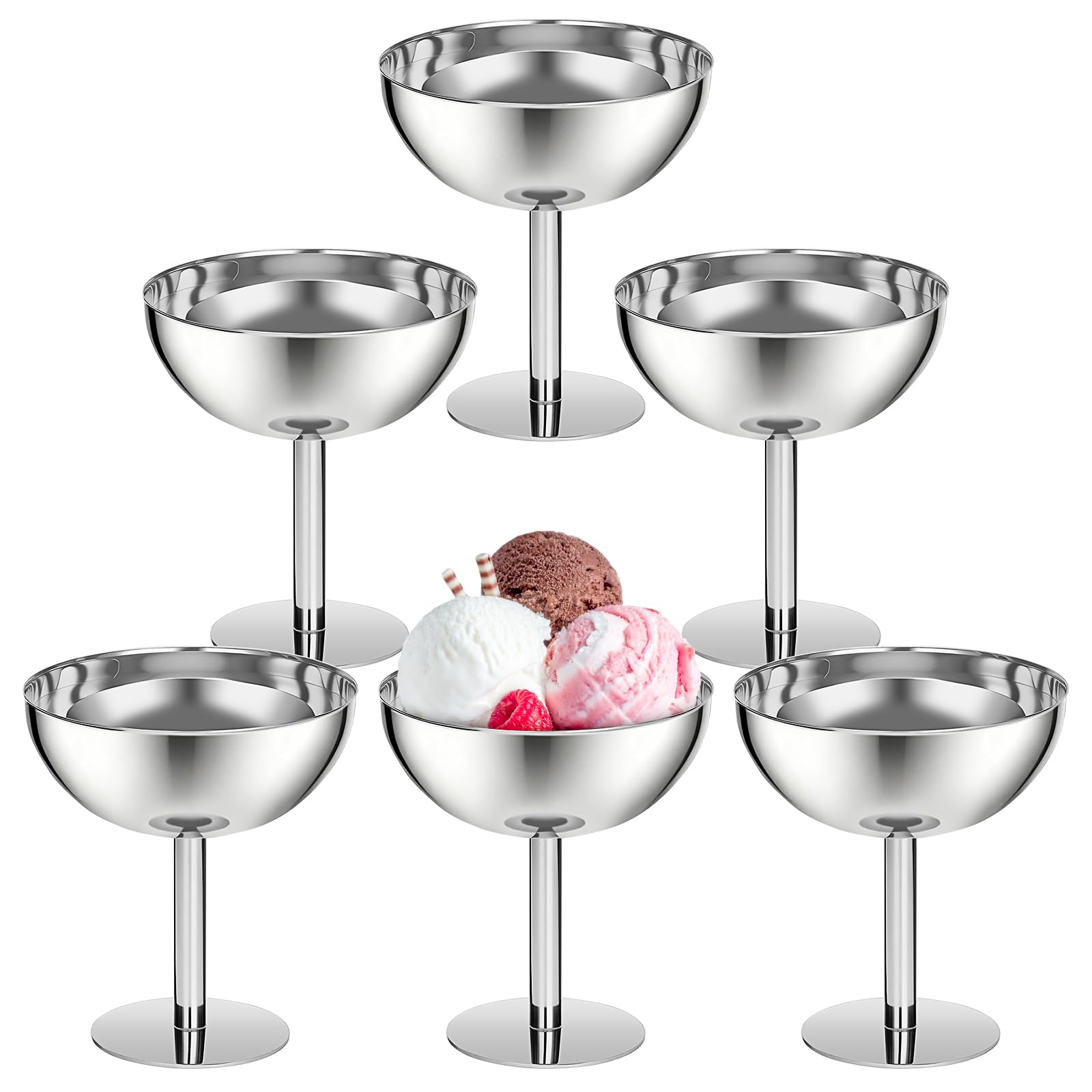 Photo 1 of BSTKEY 6PCS Stainless Steel Dessert Cups - 7oz