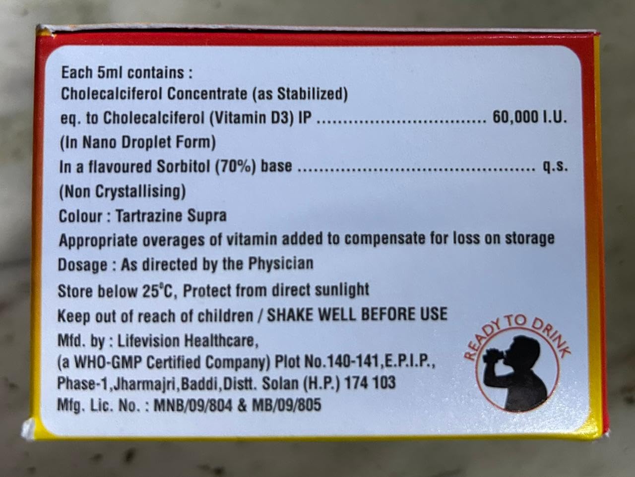 SEA D3 Nano Shots/Vitamin D3 60,000 I.U Sugar Free Oral Solution Drug Catagory (8 Shots of 5ml Each) = Pack of 2 boxes 3