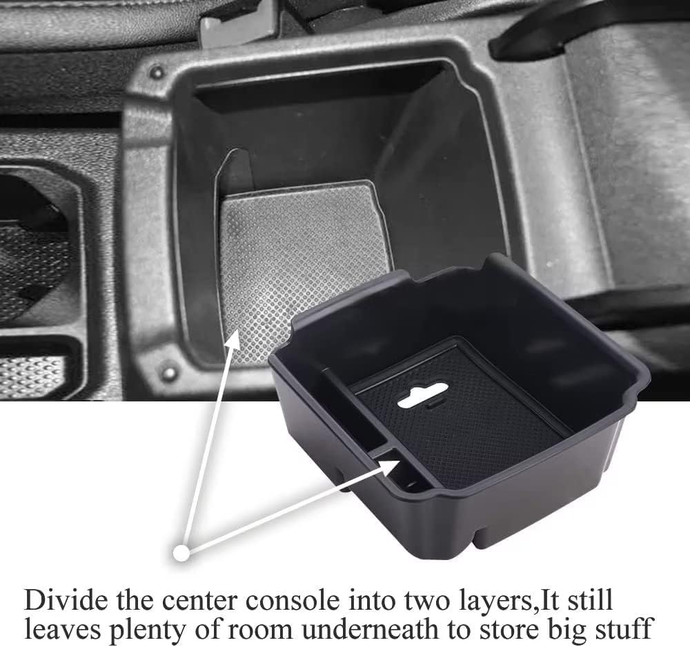 Vesul Center Console Organizer Armrest Secondary Storage Box ABS Tray Insert Organizer Glove Pallet
