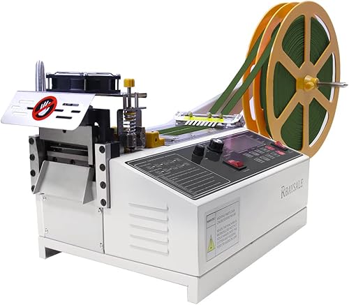 Miniatura 1 de Cortador de cinchas, pantalla LCD de 5 pulgadas Máquina de corte de correas frías y calientes para bandas elásticas Cintas de nailon