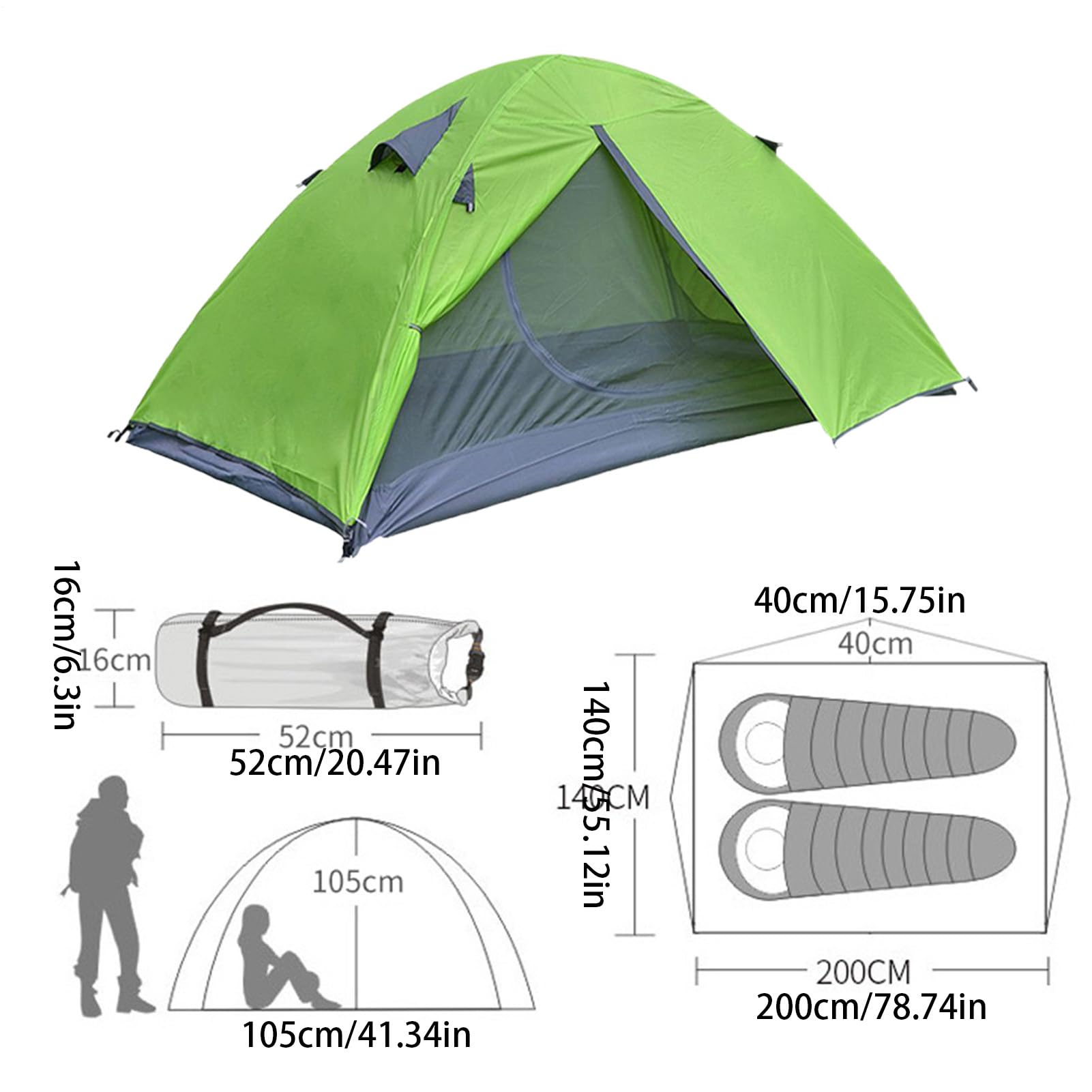 Genérico Cargas compactas para mochilero, Equipo de Viaje Impermeable