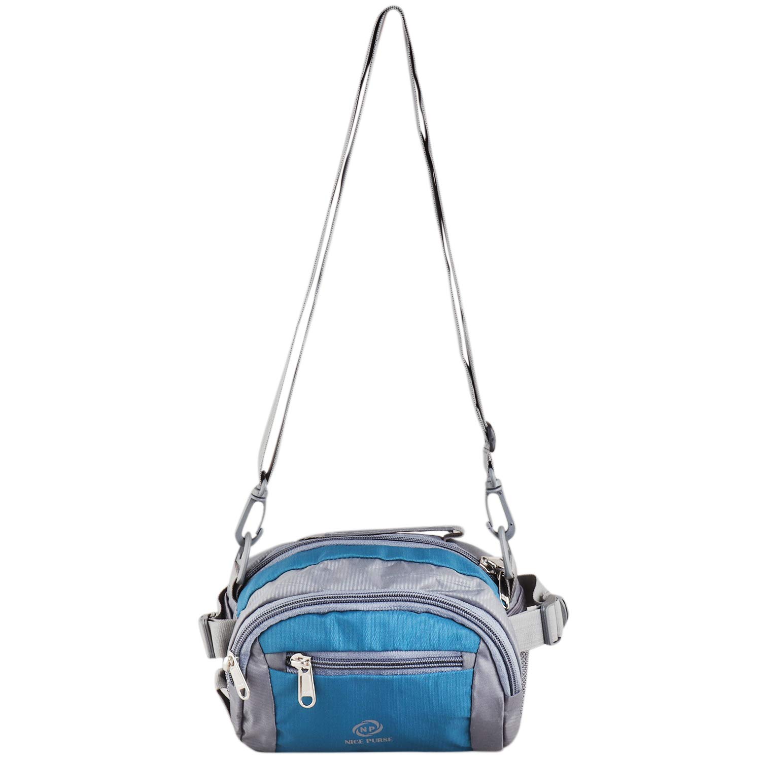 nice purse Men's Adjustable Strap Green/Grey Polyester Waist Bag (3 Compartment)…-picture-21