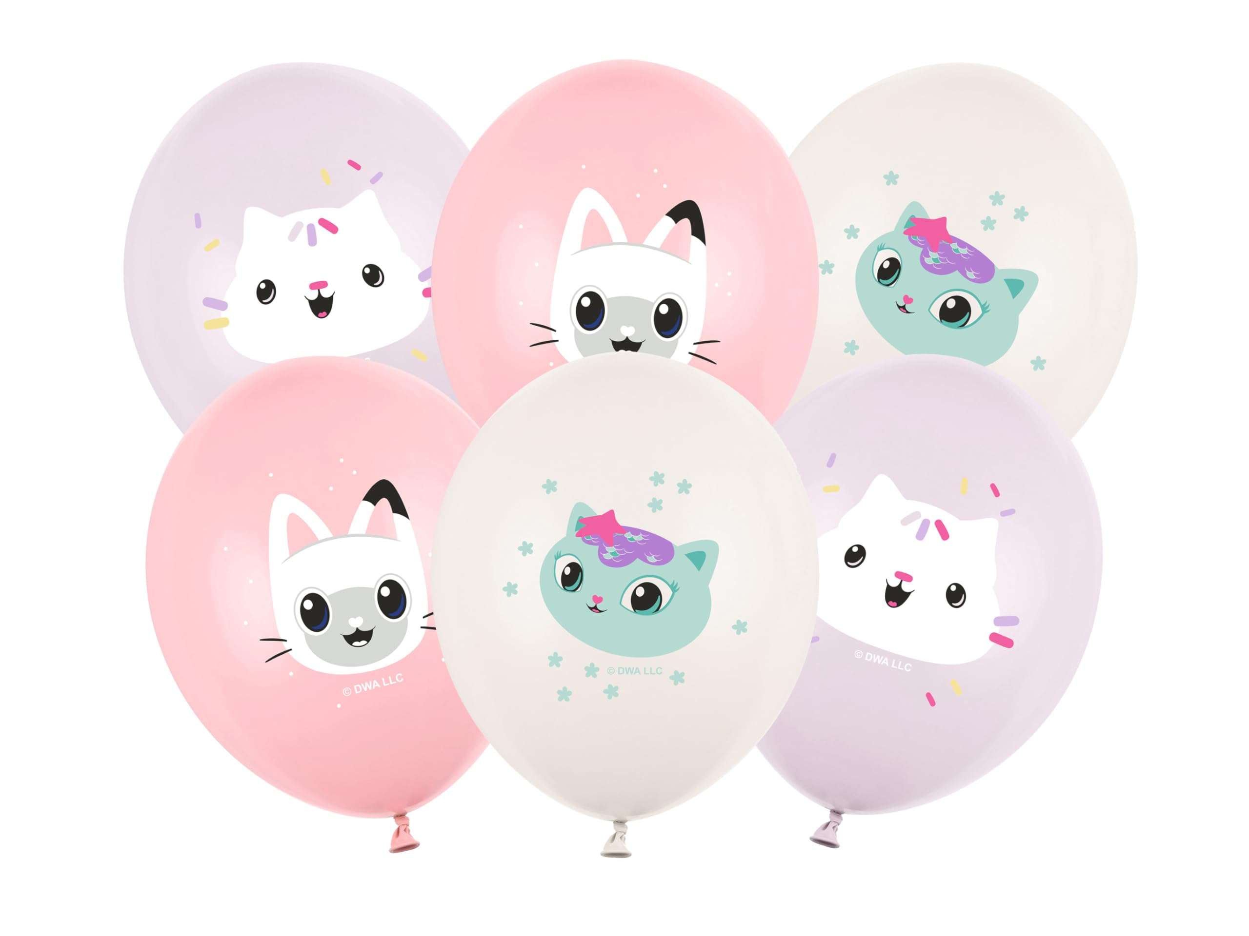 Set 6 Palloncini In Foil KOBOKO A Tema Gatto Per Compleanno. Include: 2 Gatti Con Fiocco, 2 Zampe, 2 Stelle Con Scritta Happy Birthday. Decorazione Allegra Per Feste Bimbi E Amanti Dei Gatti. Riutilizzabili.