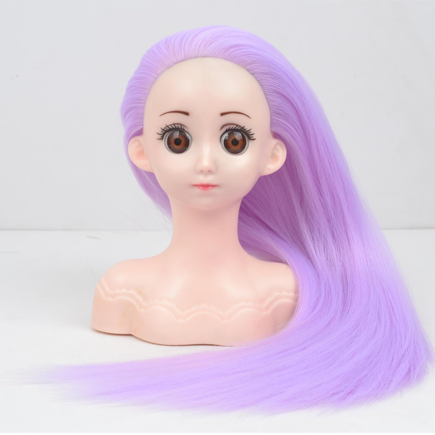 Mannequin Head with Hair 16" Cosmetology Mannequin Head to Practice Hairstyles Doll Head Training Head for Hairdresser - Image 2