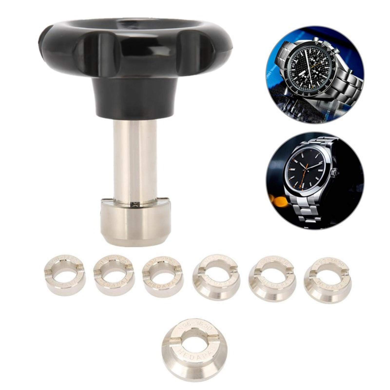 Betued Default Watch Back Cover Opener, Open Watch Handle Opener Circle, Watchmaker Repair Tool, With 7 Molds, For Watches