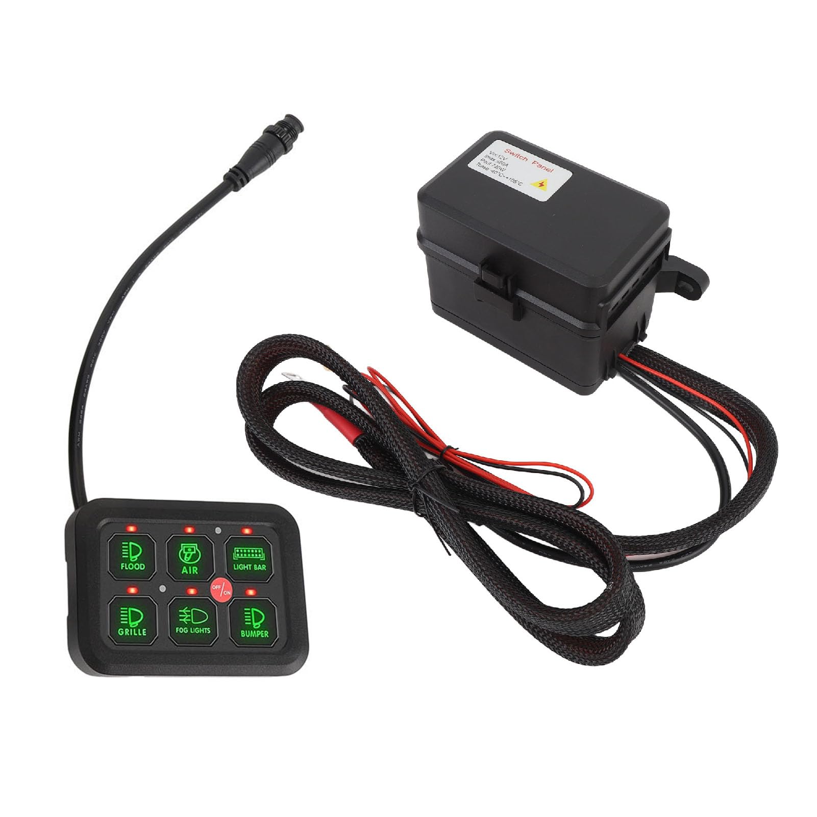 Dioche 6 Gang Przełącznik 6 Gang 12 V Panel PrzełącznikóW możliwość Przyciemniania Obudowa Aluminiowa 720 W 60A Listwa świetlna LED Skrzynka Sterownicza Obwodu dla Samochodów Ciężarowych łódź ATV