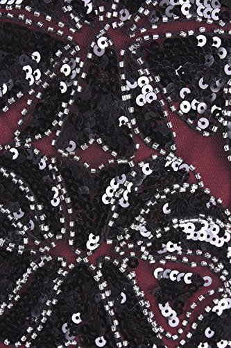 Image of PrettyGuide Women 's 1920s Black Sequin Gatsby Maxi Long Evening Prom Dress