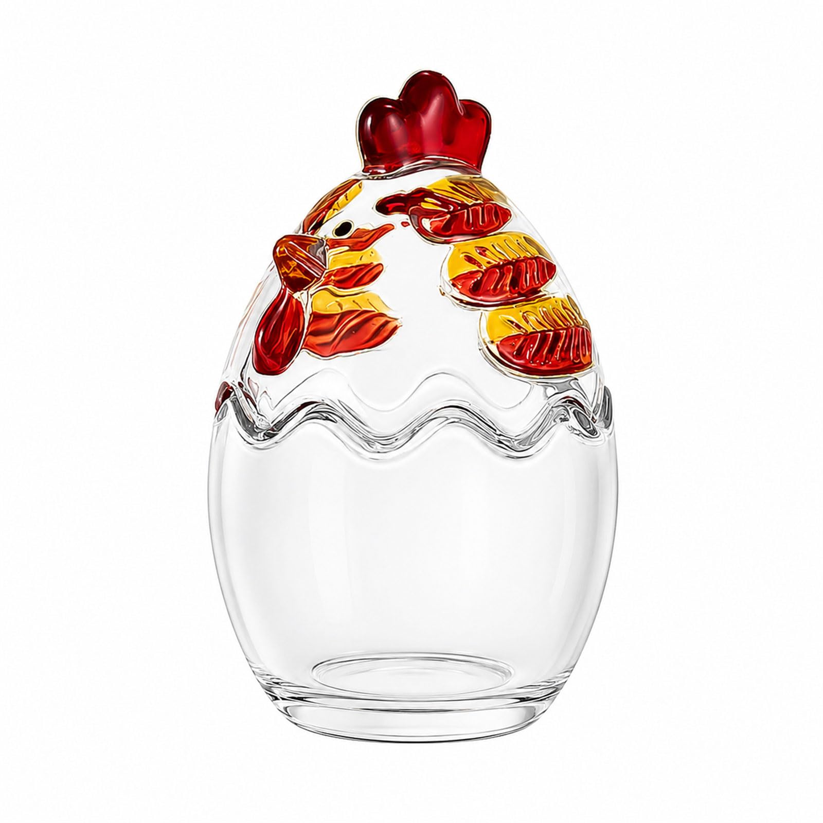 Shntig Rooster/Hen Glass Jar with Cover Suitable for Kitchen Organization and Tabletop Decoration Tight Glass Food Storage Jar