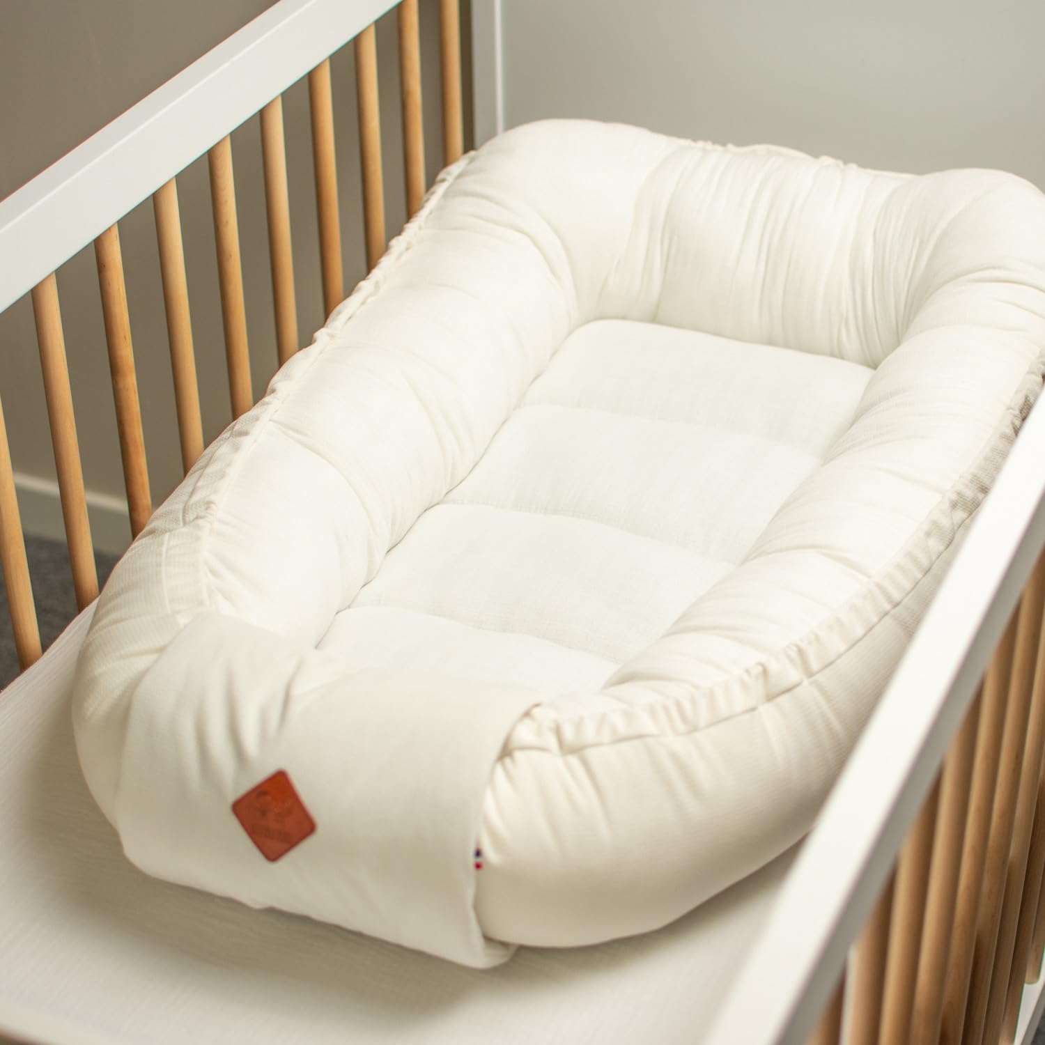 SEVIRA KIDS | Cocon nid réducteur de lit en gaze de coton - 0-9 mois Écru - Made in France