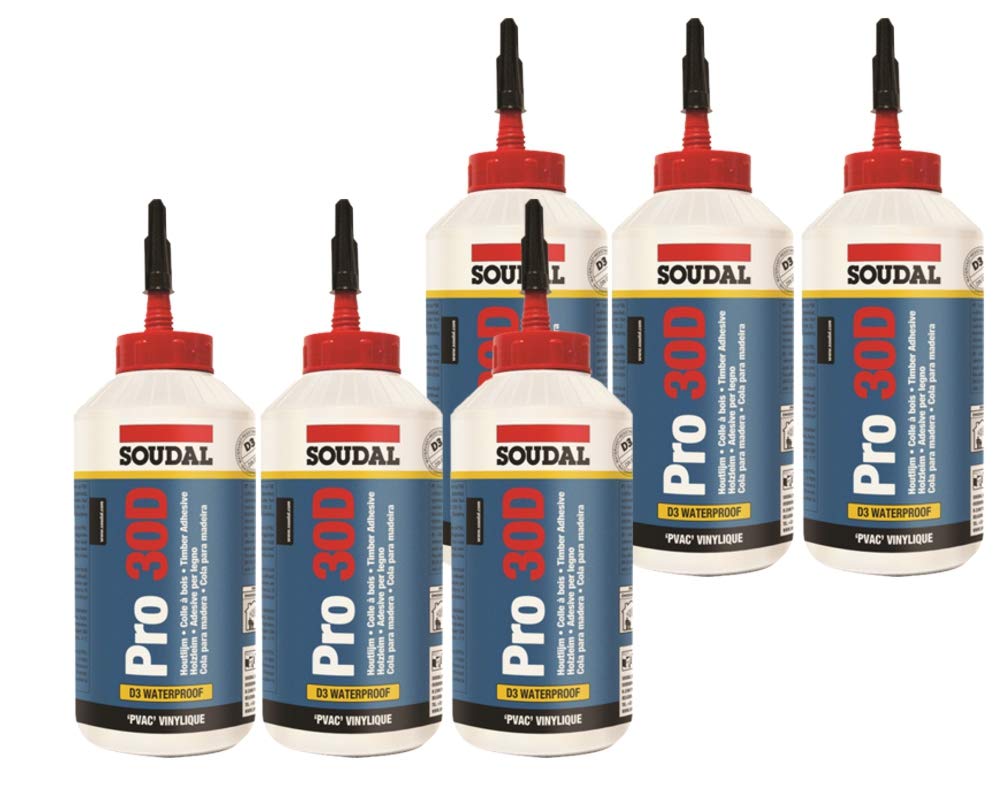 Soudal Pro 30D Waterproof Ready-to-Use PVAC Based Wood Glue 750 ml
