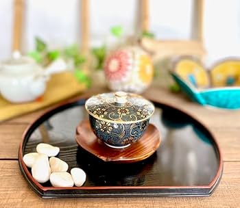 Amazon | 百華園 九谷『蓋付湯呑』青粒(ハンコ版) 磁器 80ml 1個