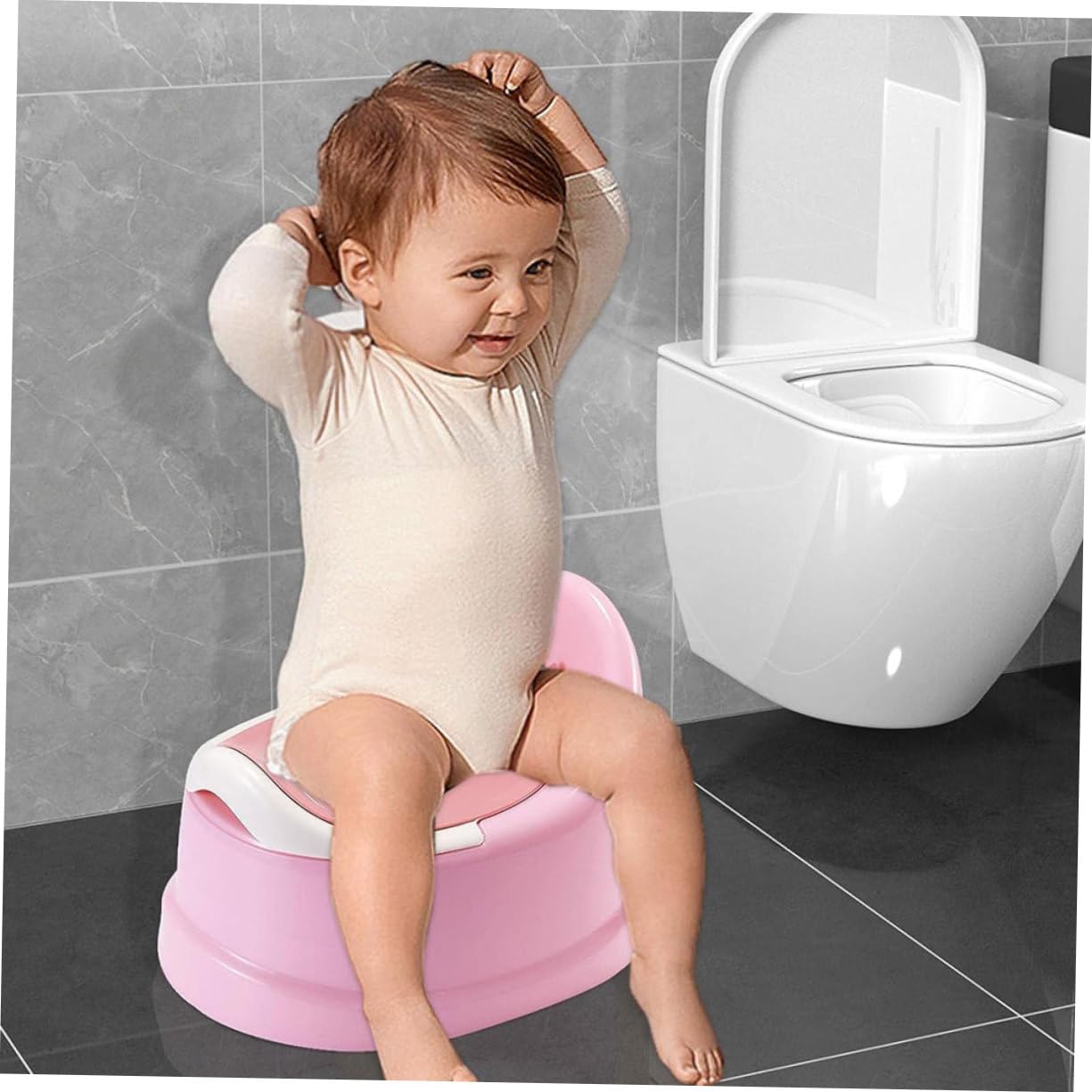 Milisten Tragbares Töpfchen für Kleinkinder Mädchen aus Pp Praktische Reise Toilette für Zuhause und Auto Leicht und Bequem zum Mitnehmen