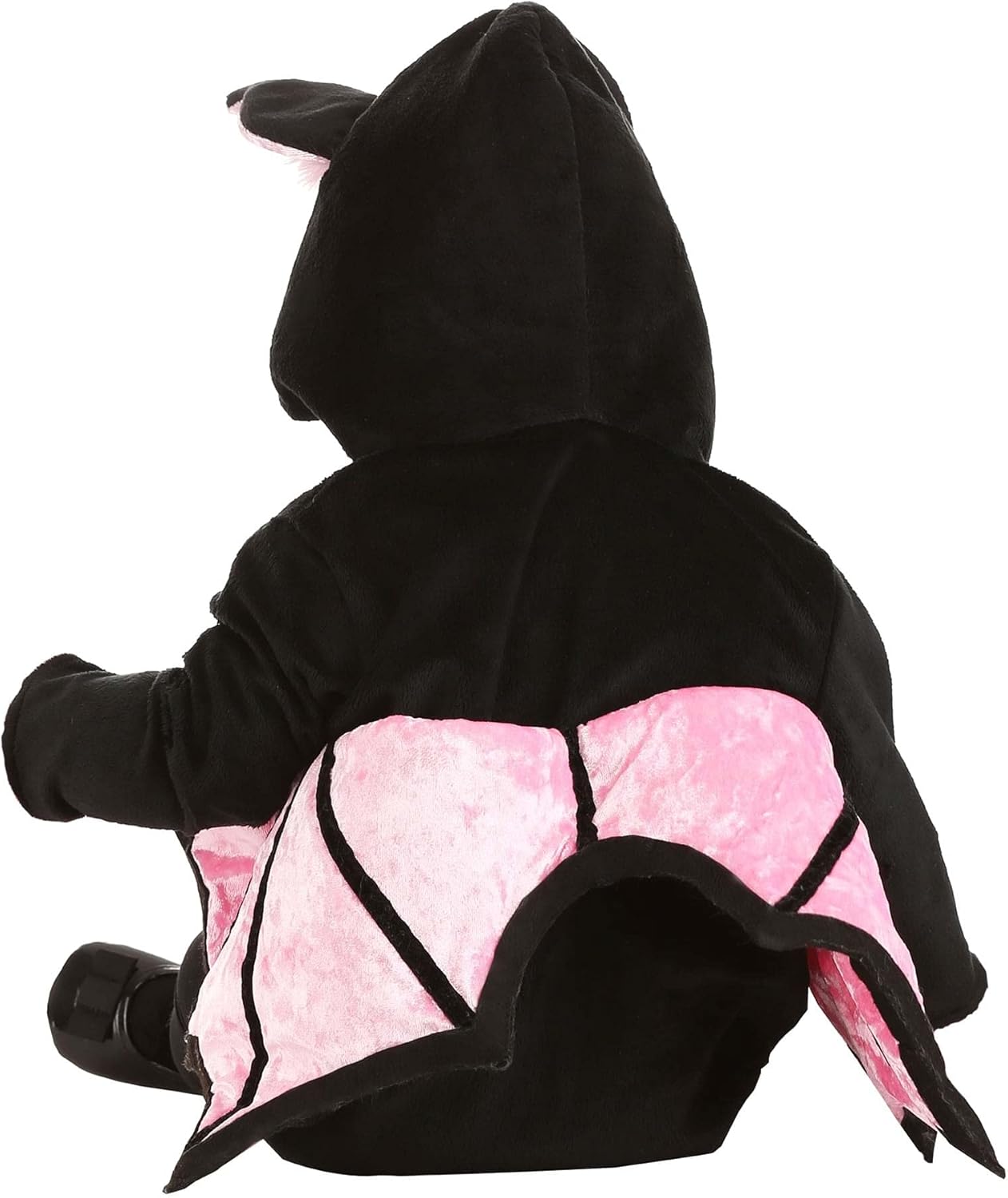 Infant Girl Bat Halloween Costume | Baby Pink Vampire Bat Hooded Bodysuit with Wings