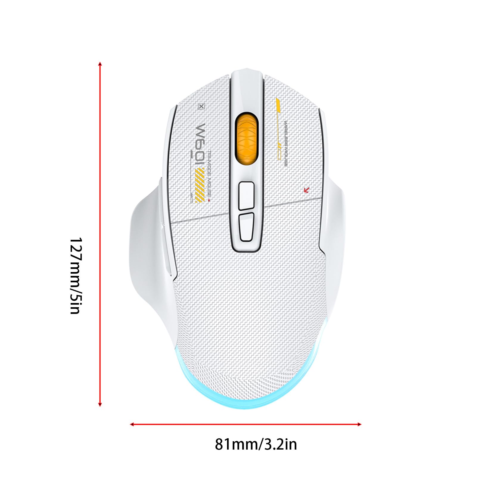 Fockety Mouse da Gioco Wireless, Mouse da Gioco Ergonomici per Computer con connettività a 3 modalità, Luci RGB Personalizzabili e 7 Pulsanti Programmabili (WHITE)