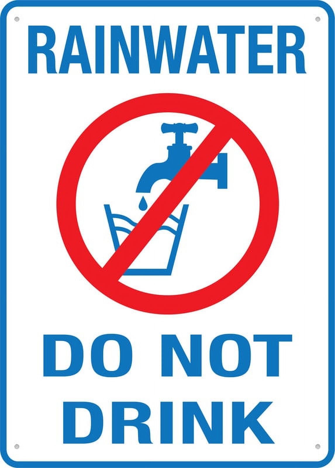 Rainwater Do Not Drink Sign - UV-Printed Rust-Free Aluminum 12"x8", Outdoor Use for Home