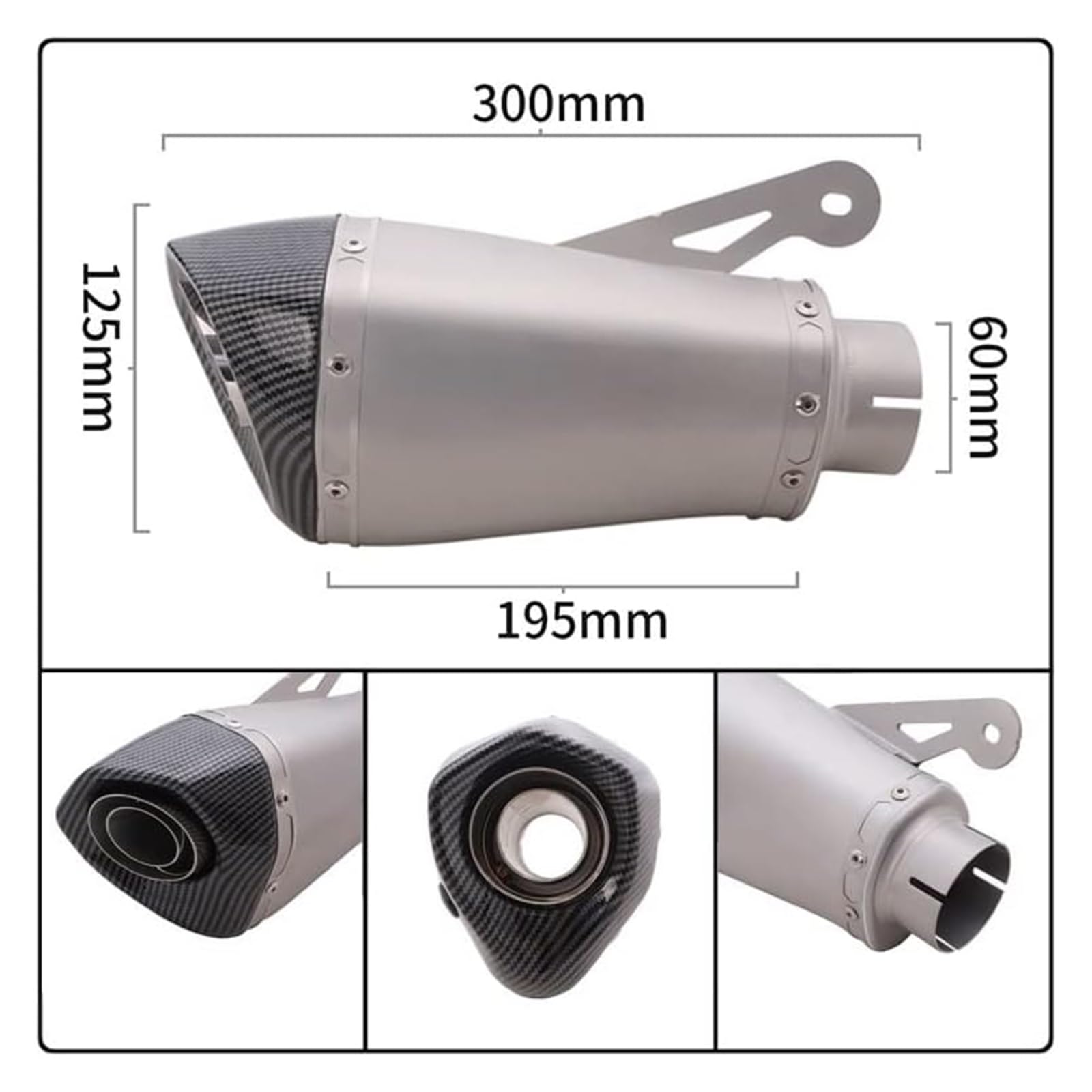 Per BMW S1000RR 2010-2014 Per S1000R 2014-2016 60 mm Moto DB Killer Modificato Slip-On Scarico Silenziatore Silenziatori scarico silenziatore marmitta