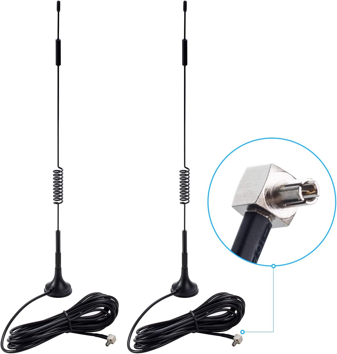 TS9 Connector Antenna, 7dBi High Gain 4G LTE Omni Directional Antenna with Magnetic Base 3m 10FT Extension Cable(2 Pack) for Verizon, AT&T Verizon Jetpack MiFi Router AirCard