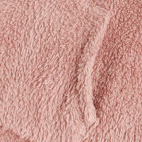 Ranoff Top Loose Sweatshirt Women\'s Hoodie Long Sleeve Pocket Plush Cute Cat Embroidered Solid Color Jacket Sweatshirt Plus Size Warm Hoodie (Pink, XXL) - Thumbnail 4