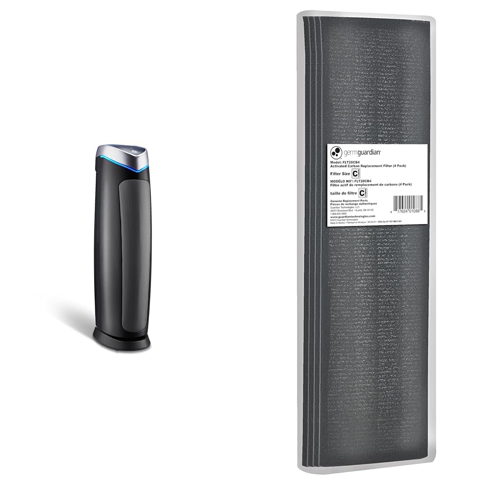 GermGuardian Air Purifier with Genuine HEPA 13 Pet Pure Filter, Removes 99.97% & GermGuardian Genuine Carbon Filter Replacements for Use with FLT5000 Filter C for AC5000 Series