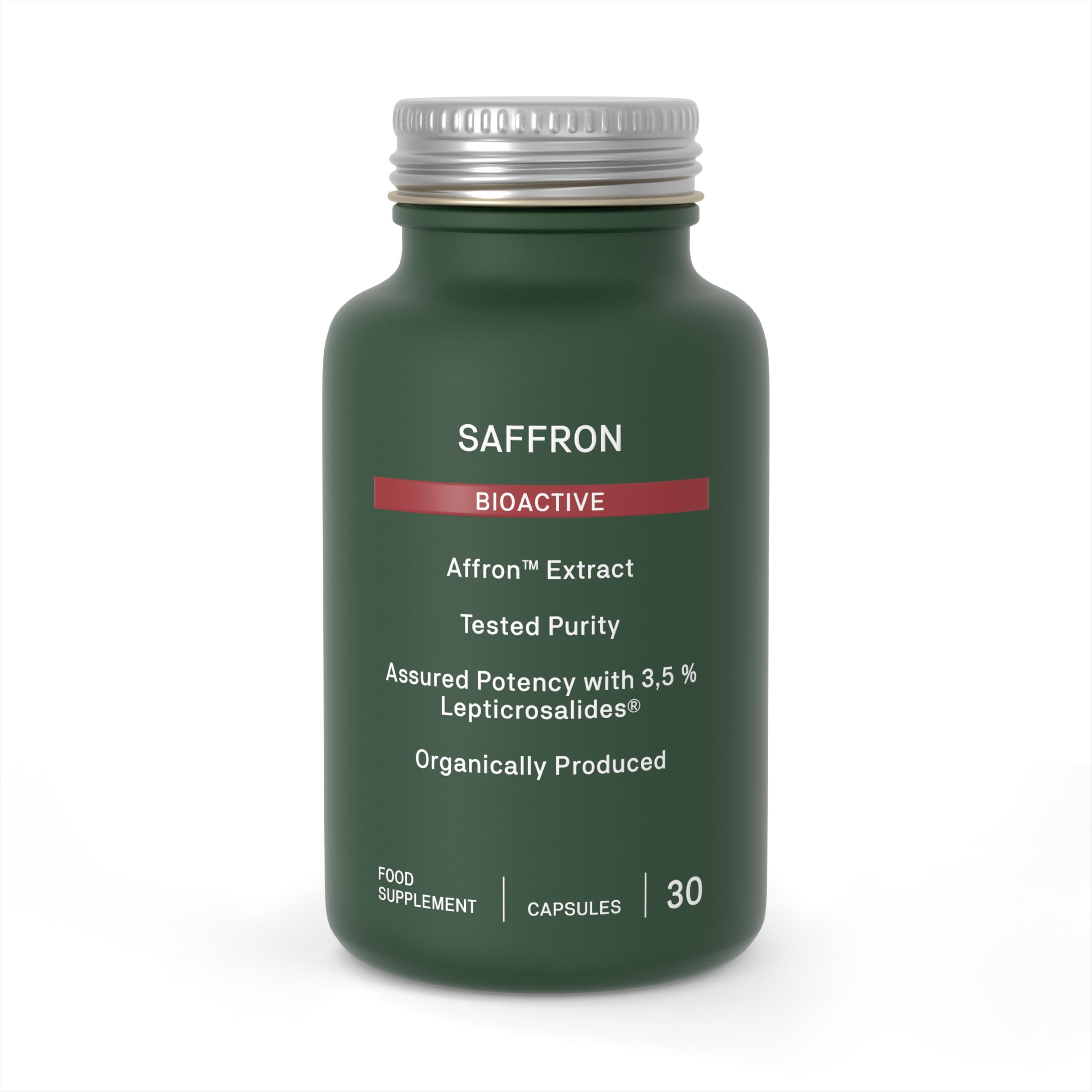 Saffron Bioactive, Affron® Saffron Extract 30mg, Standardised 3.5% Lepticrosalides, Once Daily, 30 Vegan Capsules