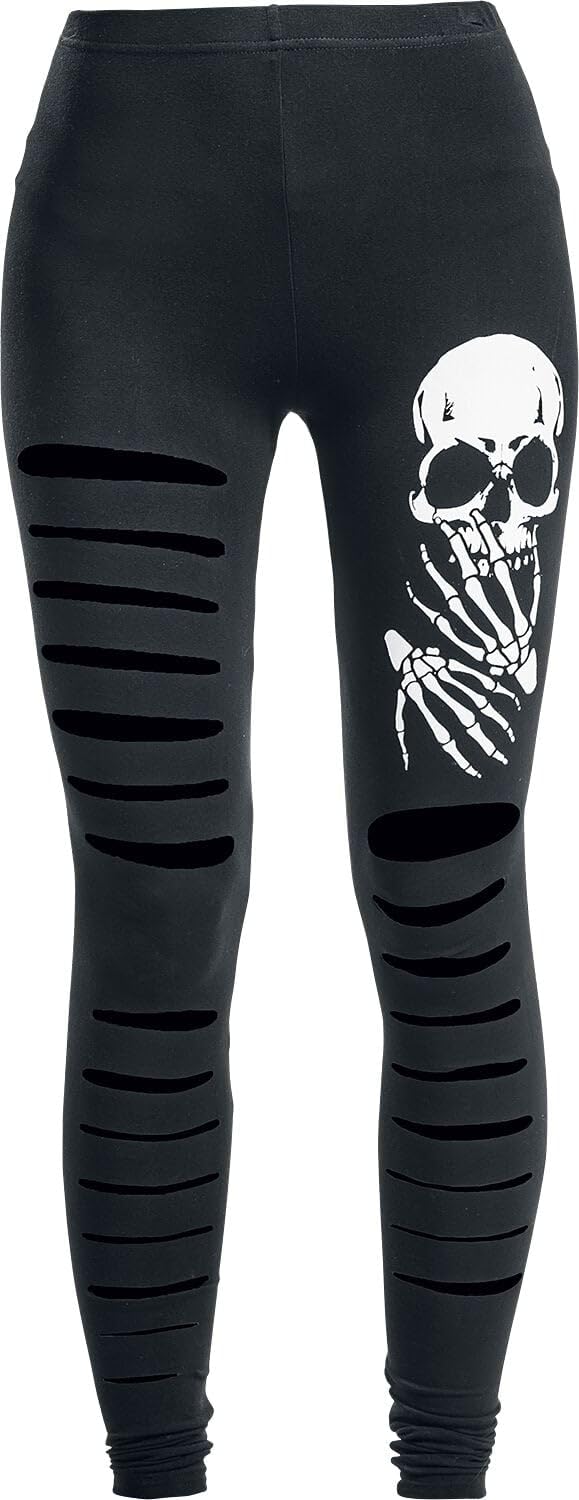BannedSlashed Skull Goth Ripped Alternative Leggings