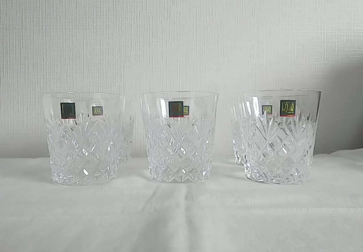 ◎HOYA 保谷 クリスタル ウィスキーグラス ぽい ロックグラス2個セット 