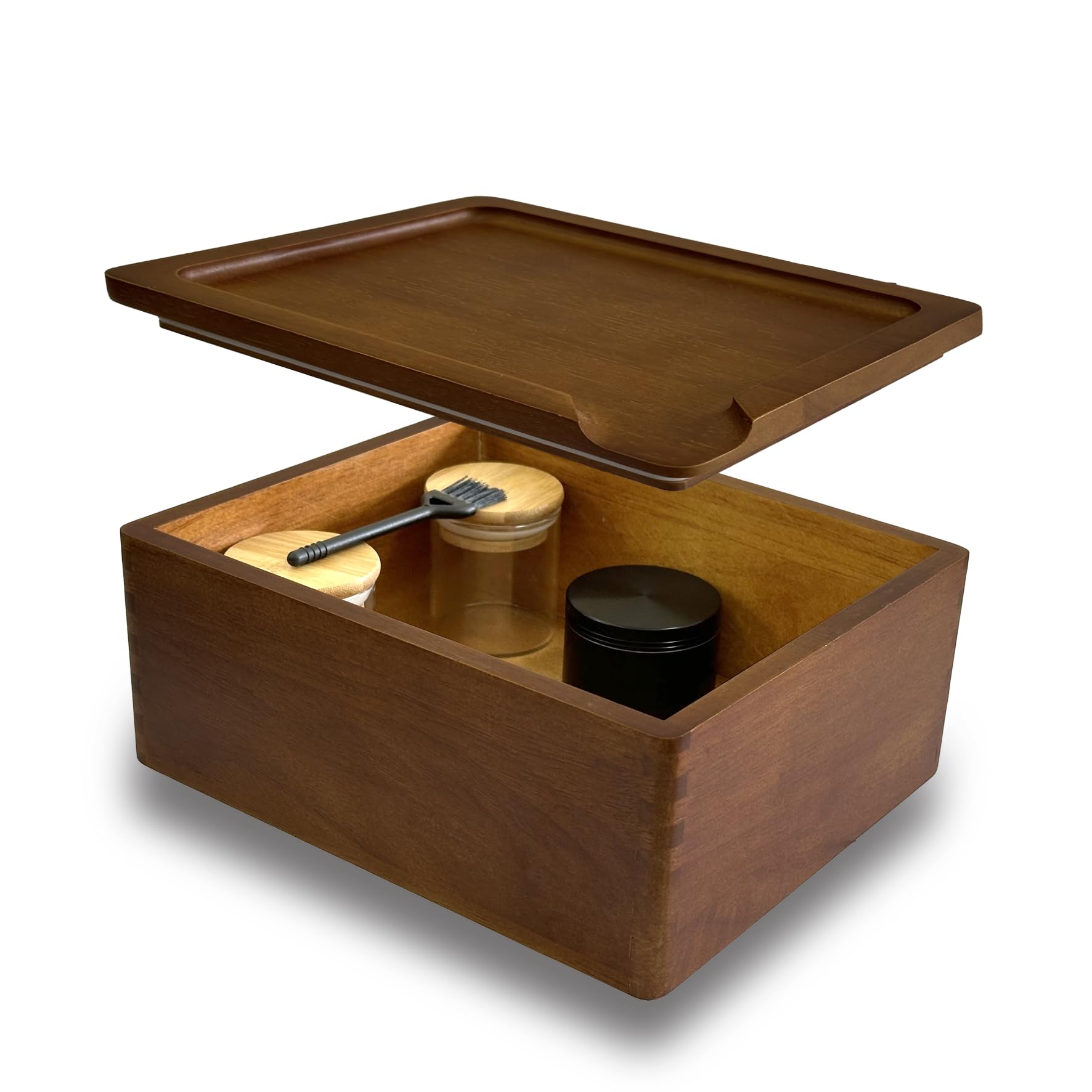 Amazon.com: Misecrisa Stash Box with Tray - Large Wooden Box with