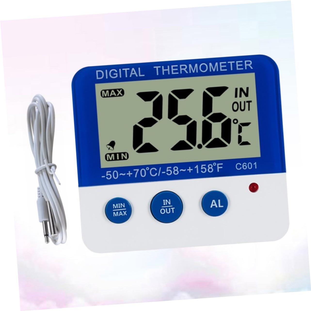 VICASKY 3 Pezzi Termometro per Interni ed Esterni con Allarme Temperatura Alta Bassa Display LED Unità Sensore Temperatura e Umidità Bianco e Blu