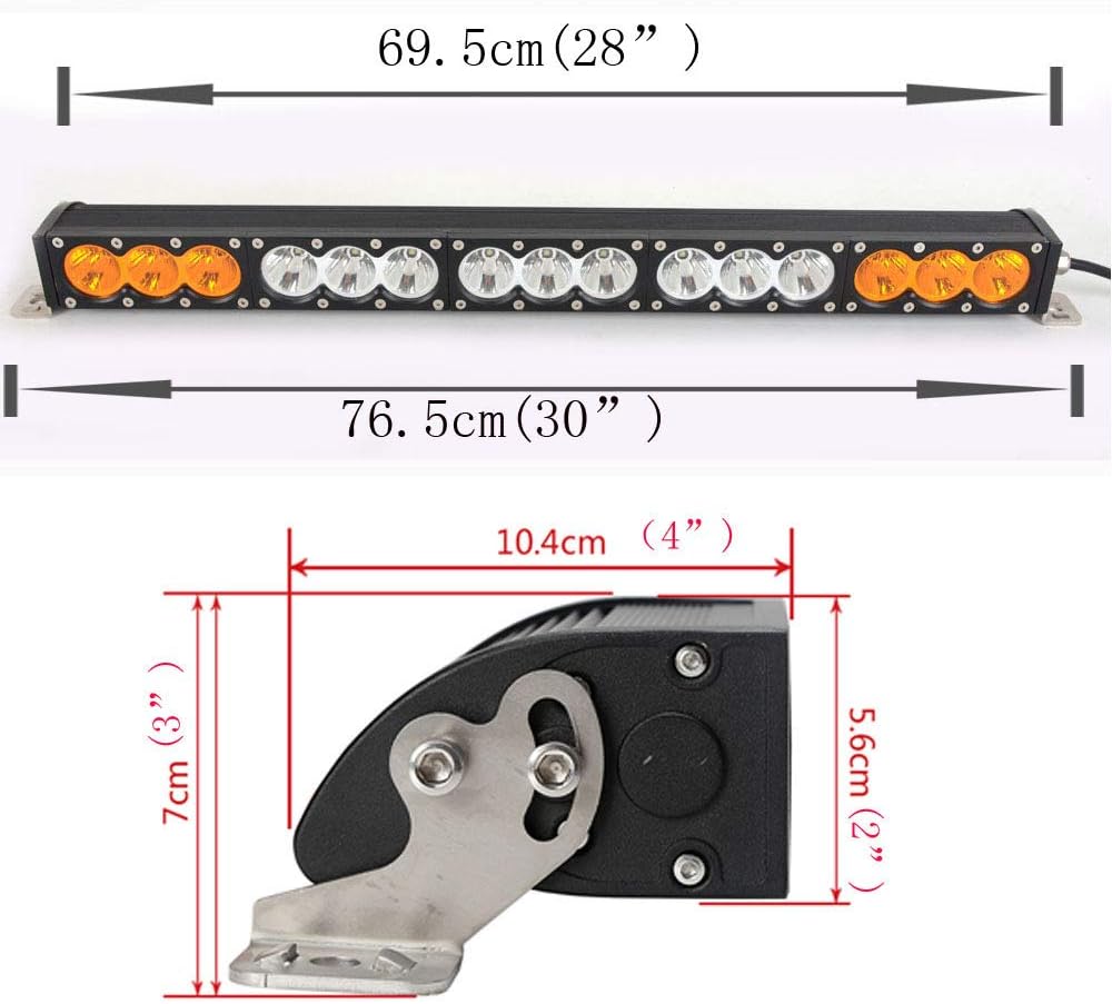 Single Row LED Light 28 Inch 150w Dual Color Off Road Light Bar White Amber Yellow Spot Flood Combo Beam LED Work Diving Light Off Road Driving Fog Work Light for Ford GMC Ram UTV