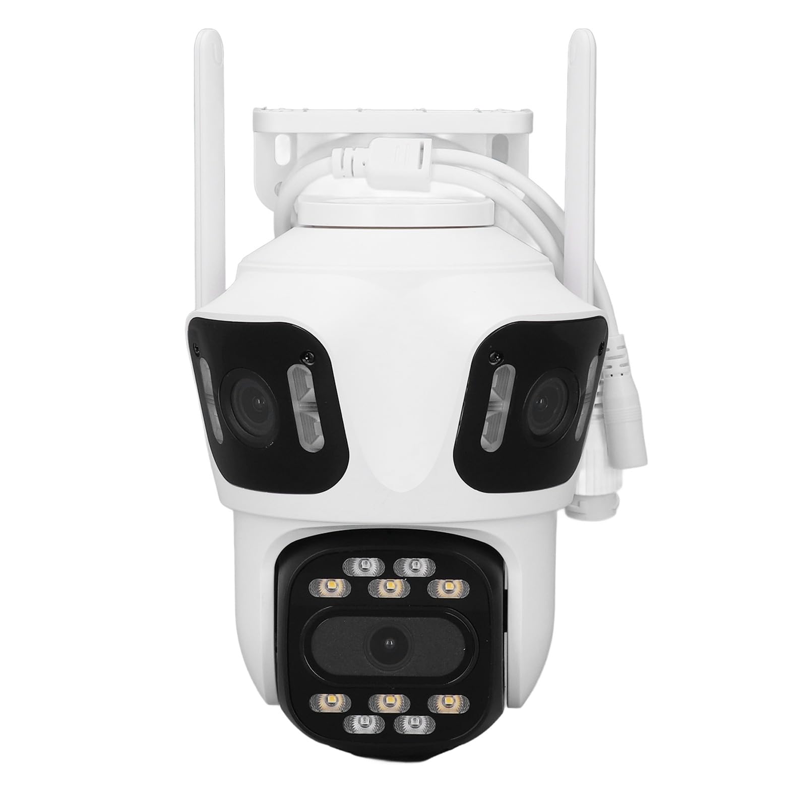 Generic Caméra WiFi de sécurité, IP66 Cameras de sécurité Extérieures Résistantes à l'eau 98.43ft Range 3 Lentilles 8MP HD pour pour la Maison (Prise UE)