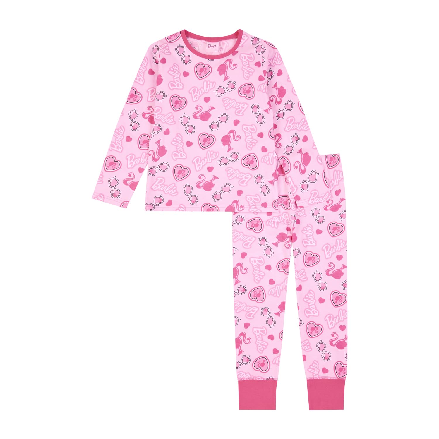 Barbie Girls Pyjamas | 100% Cotton Long Pjs | Official Merchandise 4-5 Years Pink