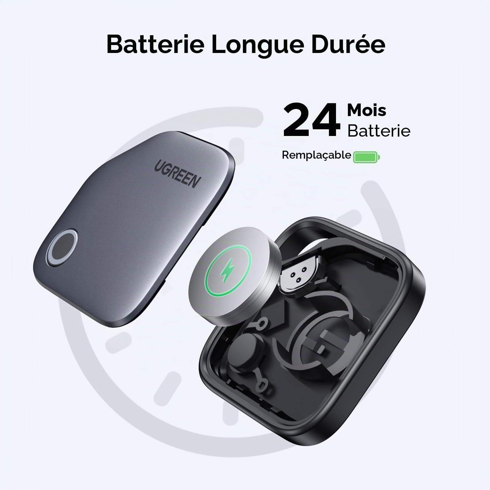 UGREEN FineTrack 2 Finder Tag Design Football 110dB Fluorescence IP68 et UGREEN FineTrack Finder Tag Traceur avec Find My 2 Ans Batterie (iOS Uniquement)
