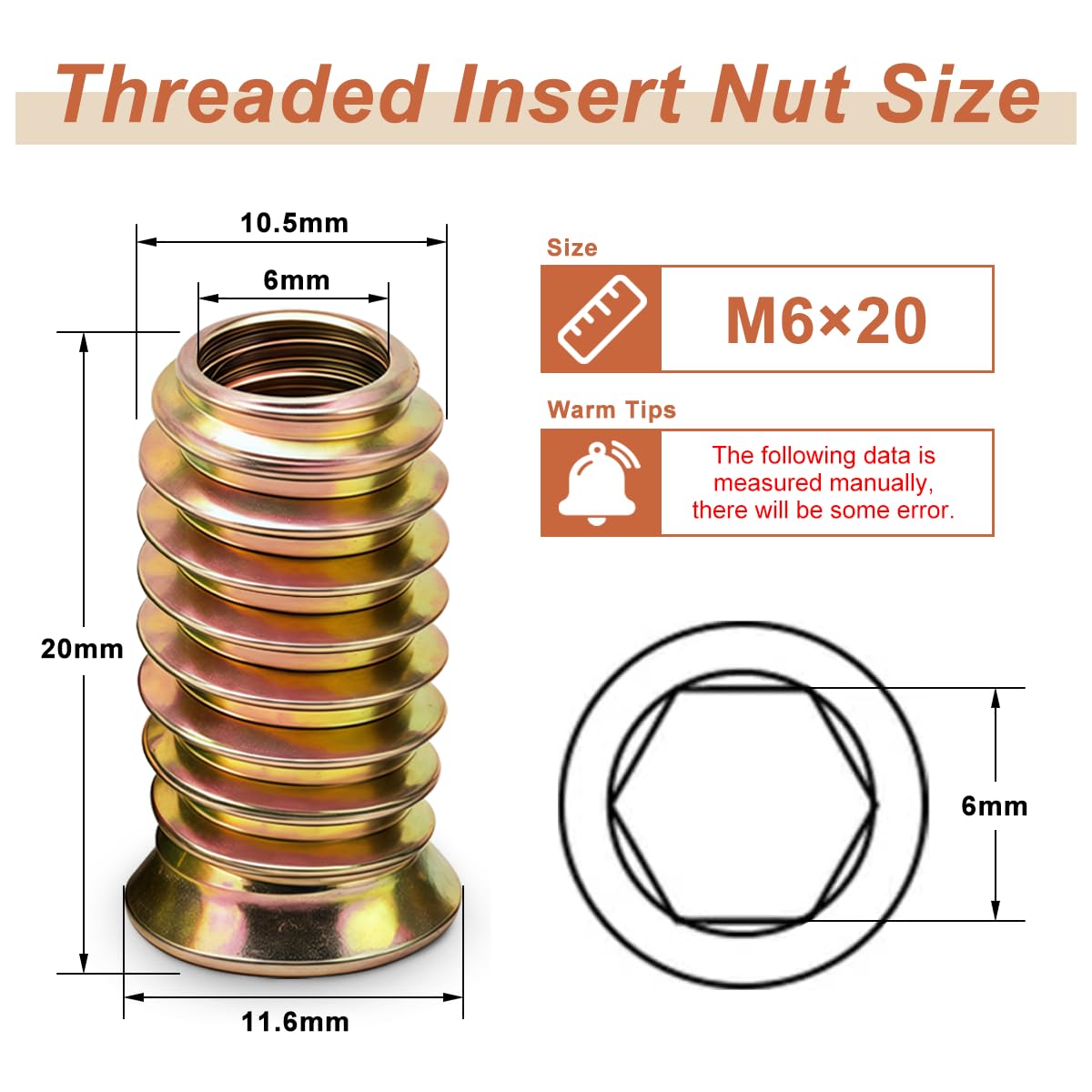 Drenky Flanged Hex Socket Nut M6x20mm - Image 2