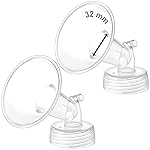 Maymom Wide Neck Pump Part for Spectra S1/S2 Pumps; Incl Wide Mouth Flange; Not Original Spectra Flange; Replaces Spectra Shield (32 mm Two Flanges)