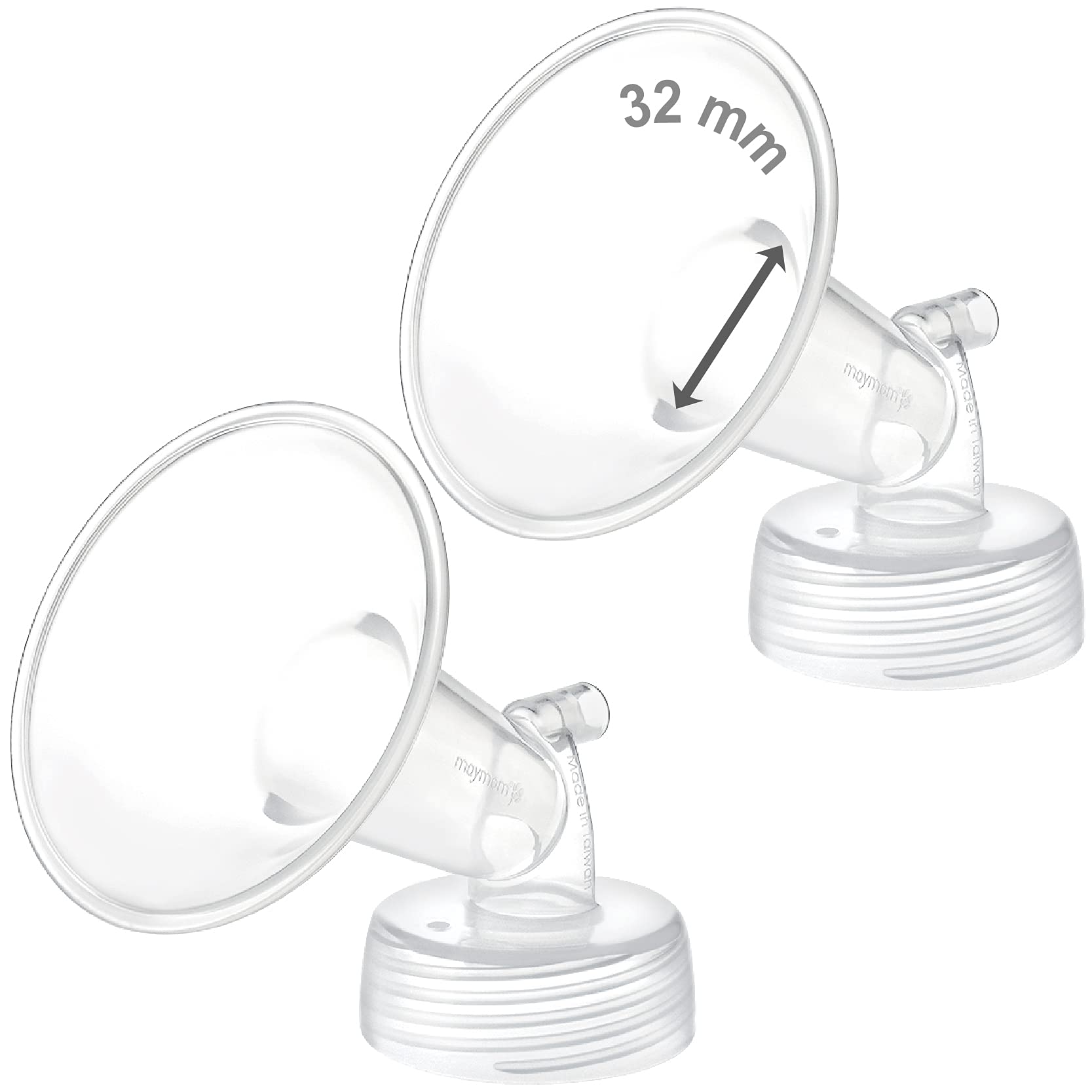 Maymom Wide Neck Pump Part for Spectra S1/S2 Pumps; Incl Wide Mouth Flange; Not Original Spectra Flange; Replaces Spectra Shield (32 mm Two Flanges)