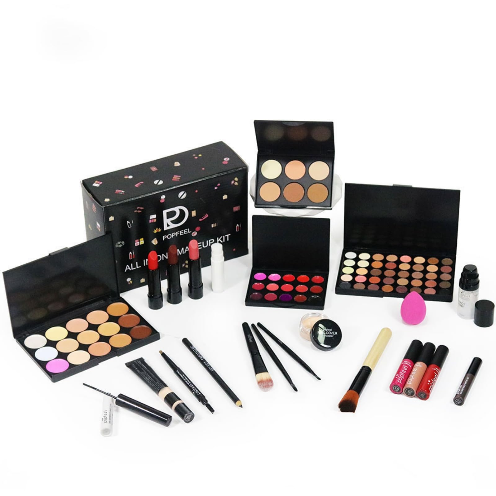 Trousse Trucchi Donna & Ragazza 24 Pezzi - Set Cosmetics Tutto-in-Uno con Palette ombretti occhi, lucidalabbra, correttore, mascara, pennelli trucco - Ideale per Principianti e Come Regalo